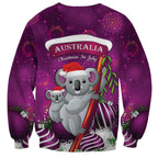 Australia Koala Sweatshirt Christmas In July - Purple