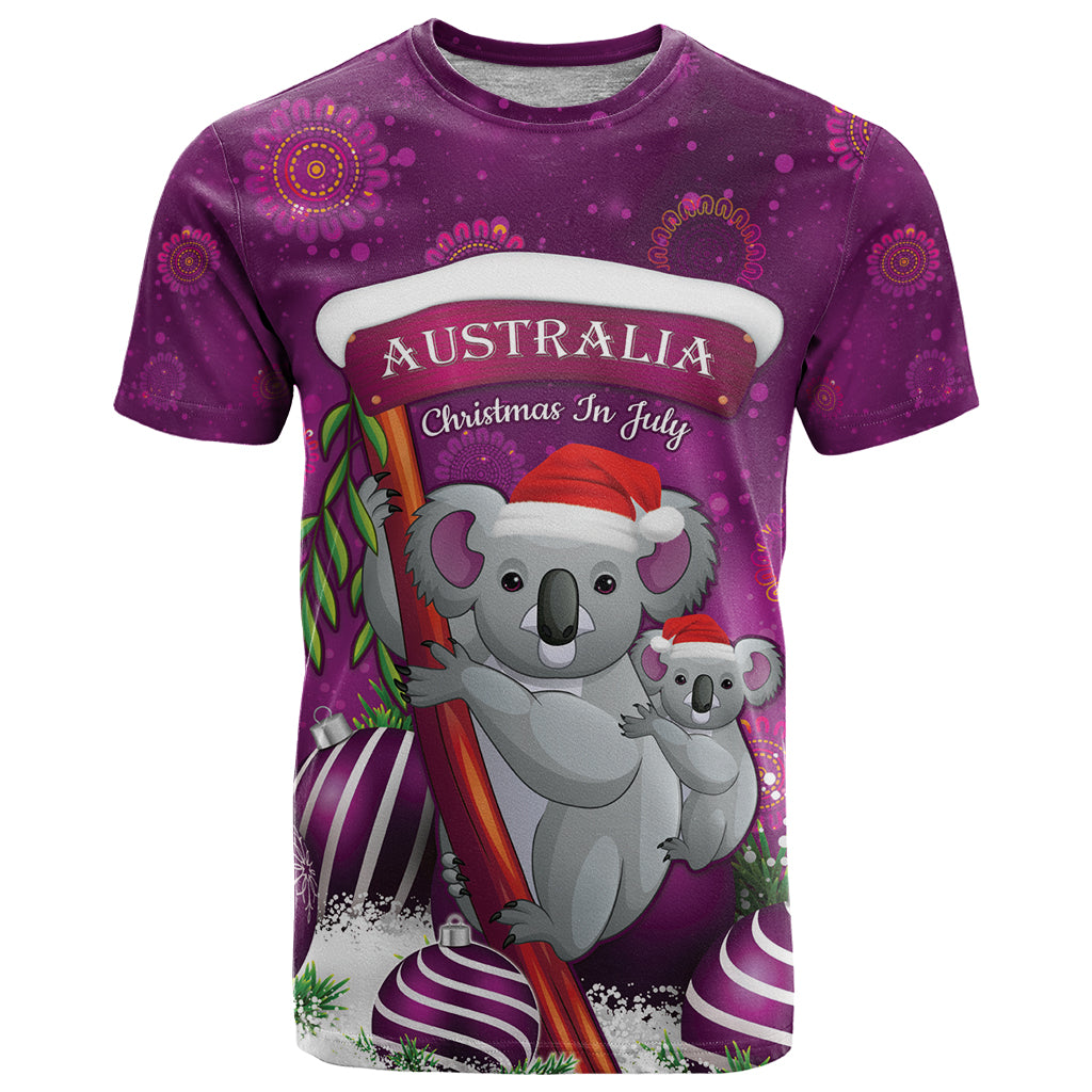 Australia Koala T Shirt Christmas In July - Purple