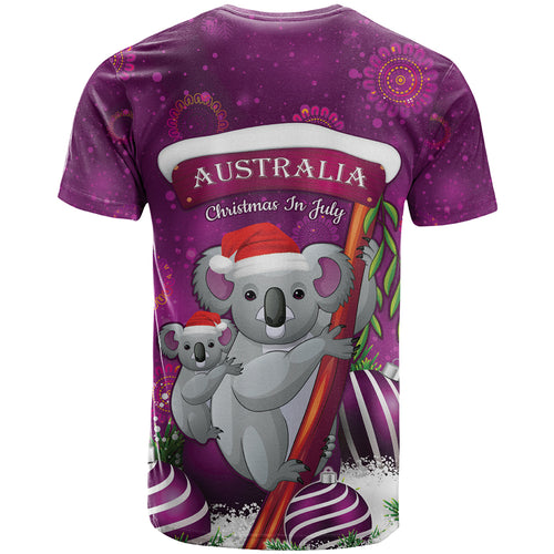 Australia Koala T Shirt Christmas In July - Purple