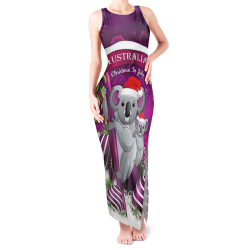 Australia Koala Tank Maxi Dress Christmas In July - Purple