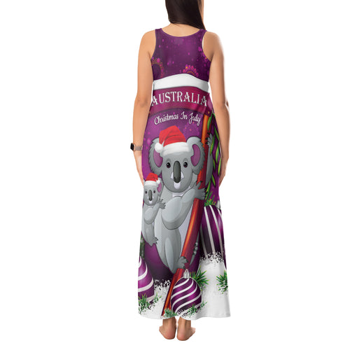 Australia Koala Tank Maxi Dress Christmas In July - Purple