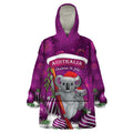 Australia Koala Wearable Blanket Hoodie Christmas In July - Purple