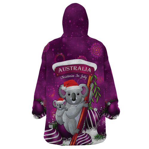Australia Koala Wearable Blanket Hoodie Christmas In July - Purple