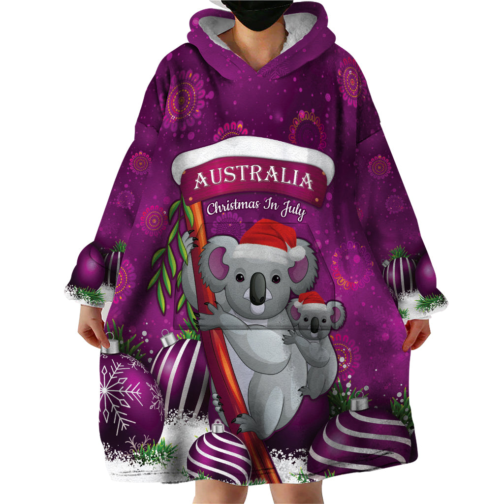 Australia Koala Wearable Blanket Hoodie Christmas In July - Purple