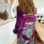 Australia Koala Women Casual Shirt Christmas In July - Purple