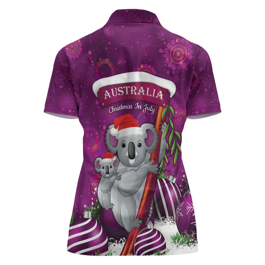 Australia Koala Women Polo Shirt Christmas In July - Purple