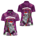 Australia Koala Women Polo Shirt Christmas In July - Purple