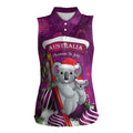 Australia Koala Women Sleeveless Polo Shirt Christmas In July - Purple