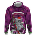 Australia Koala Zip Hoodie Christmas In July - Purple