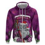 Australia Koala Zip Hoodie Christmas In July - Purple