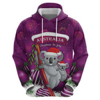 Australia Koala Zip Hoodie Christmas In July - Purple