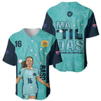 Australia Soccer Baseball Jersey Raso Matildas Turquoise Version