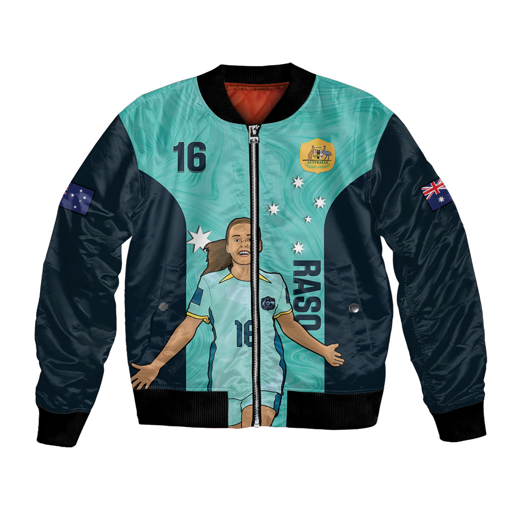 Australia Soccer Bomber Jacket Raso Matildas Turquoise Version