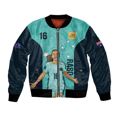 Australia Soccer Bomber Jacket Raso Matildas Turquoise Version