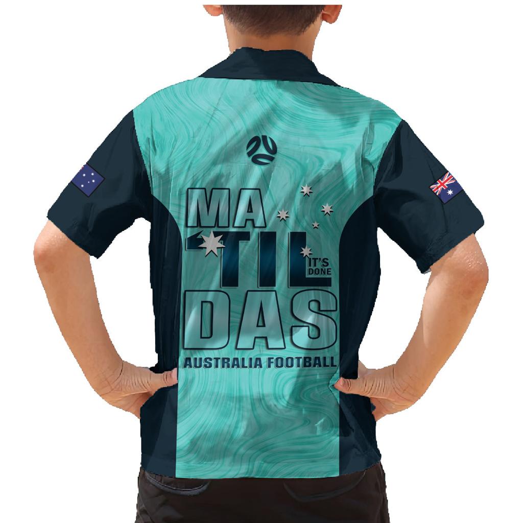 Australia Soccer Family Matching Mermaid Dress and Hawaiian Shirt Raso Matildas Turquoise Version