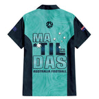 Australia Soccer Family Matching Mermaid Dress and Hawaiian Shirt Raso Matildas Turquoise Version