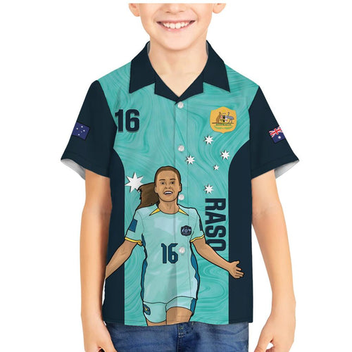 Australia Soccer Family Matching Mermaid Dress and Hawaiian Shirt Raso Matildas Turquoise Version