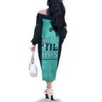Australia Soccer Family Matching Off The Shoulder Long Sleeve Dress and Hawaiian Shirt Raso Matildas Turquoise Version
