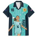 Australia Soccer Family Matching Summer Maxi Dress and Hawaiian Shirt Raso Matildas Turquoise Version