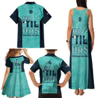 Australia Soccer Family Matching Tank Maxi Dress and Hawaiian Shirt Raso Matildas Turquoise Version