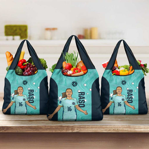 Australia Soccer Grocery Bag Raso Matildas Turquoise Version