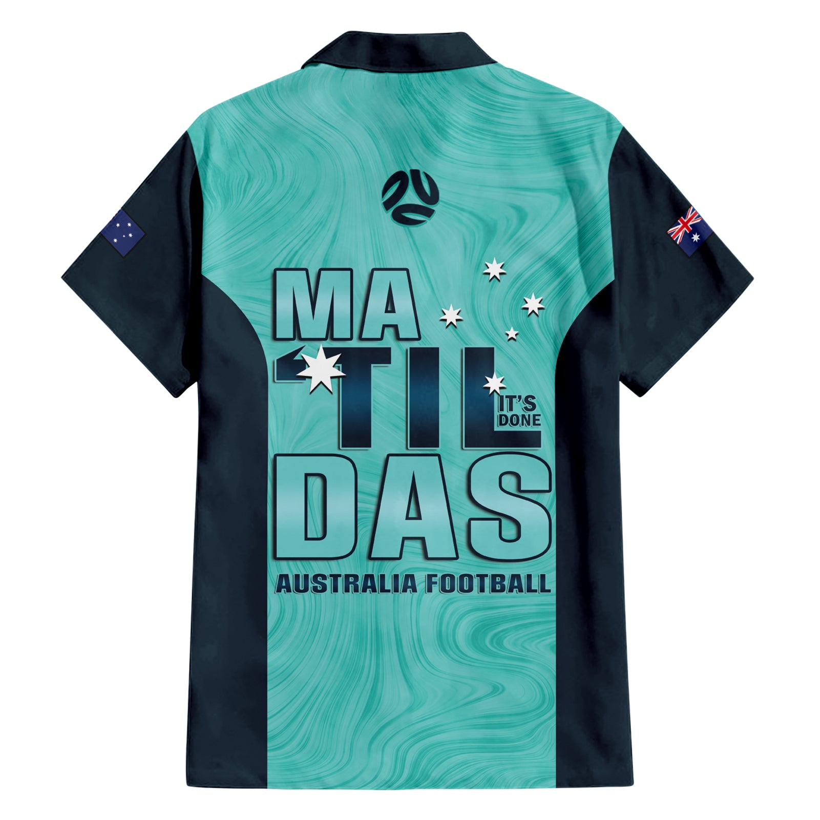 Australia Soccer Hawaiian Shirt Raso Matildas Turquoise Version