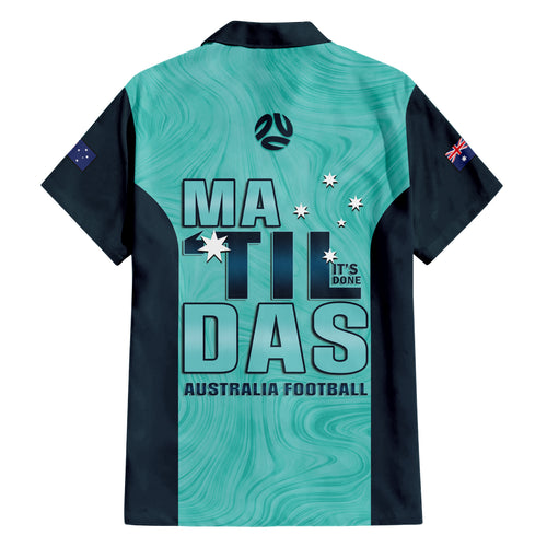 Australia Soccer Hawaiian Shirt Raso Matildas Turquoise Version