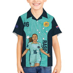 Australia Soccer Hawaiian Shirt Raso Matildas Turquoise Version