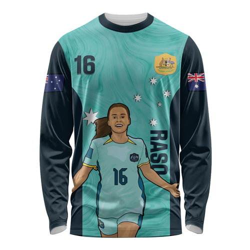 Australia Soccer Long Sleeve Shirt Raso Matildas Turquoise Version