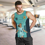 Australia Soccer Men Tank Top Raso Matildas Turquoise Version
