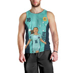 Australia Soccer Men Tank Top Raso Matildas Turquoise Version