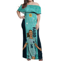 Australia Soccer Off Shoulder Maxi Dress Raso Matildas Turquoise Version