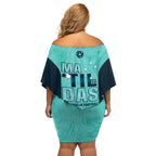 Australia Soccer Off Shoulder Short Dress Raso Matildas Turquoise Version