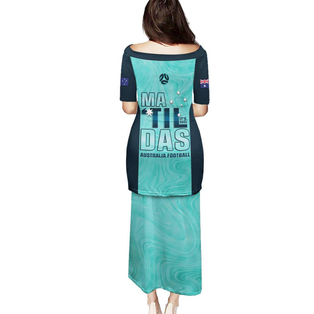 Australia Soccer Puletasi Raso Matildas Turquoise Version