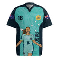 Australia Soccer Rugby Jersey Raso Matildas Turquoise Version