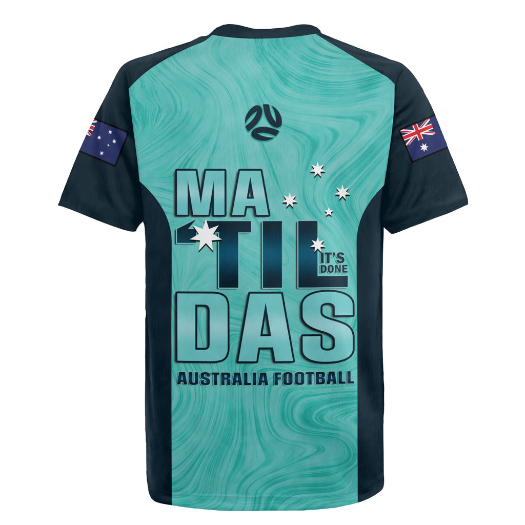 Australia Soccer Rugby Jersey Raso Matildas Turquoise Version