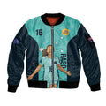 Australia Soccer Sleeve Zip Bomber Jacket Raso Matildas Turquoise Version