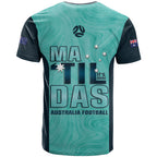 Australia Soccer T Shirt Raso Matildas Turquoise Version