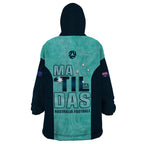 Australia Soccer Wearable Blanket Hoodie Raso Matildas Turquoise Version