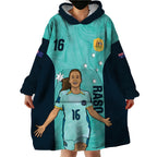 Australia Soccer Wearable Blanket Hoodie Raso Matildas Turquoise Version