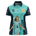 Australia Soccer Women Polo Shirt Raso Matildas Turquoise Version