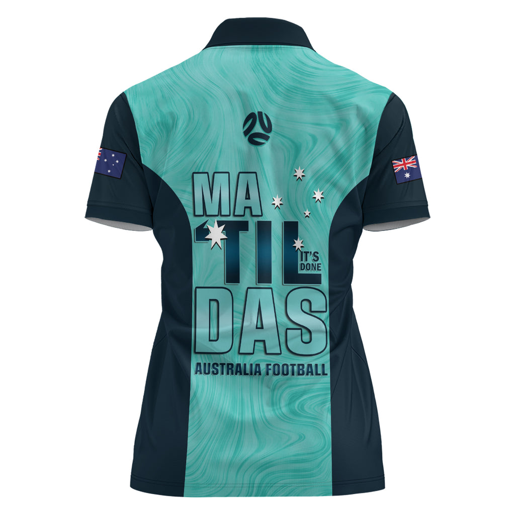 Australia Soccer Women Polo Shirt Raso Matildas Turquoise Version