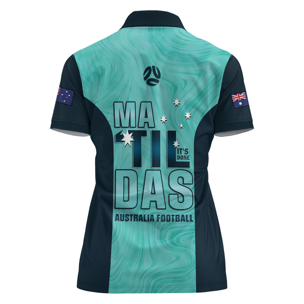 Australia Soccer Women Polo Shirt Raso Matildas Turquoise Version