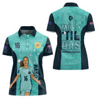 Australia Soccer Women Polo Shirt Raso Matildas Turquoise Version
