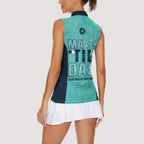 Australia Soccer Women Sleeveless Polo Shirt Raso Matildas Turquoise Version