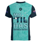 Australia Soccer Women V-Neck T-Shirt Raso Matildas Turquoise Version