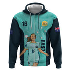 Australia Soccer Zip Hoodie Raso Matildas Turquoise Version