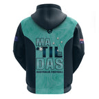 Australia Soccer Zip Hoodie Raso Matildas Turquoise Version