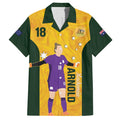 Australia Soccer Family Matching Long Sleeve Bodycon Dress and Hawaiian Shirt Arnold Matildas Gold Version