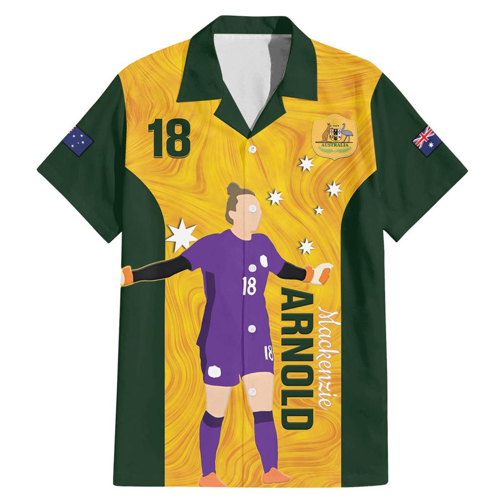 Australia Soccer Family Matching Mermaid Dress and Hawaiian Shirt Arnold Matildas Gold Version